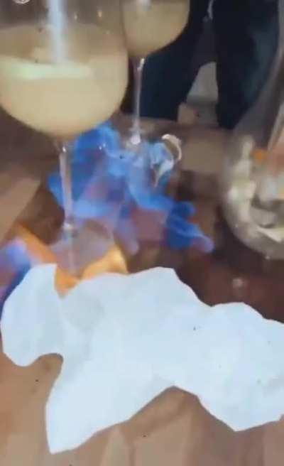 What could go wrong feeding a fire with tissues?