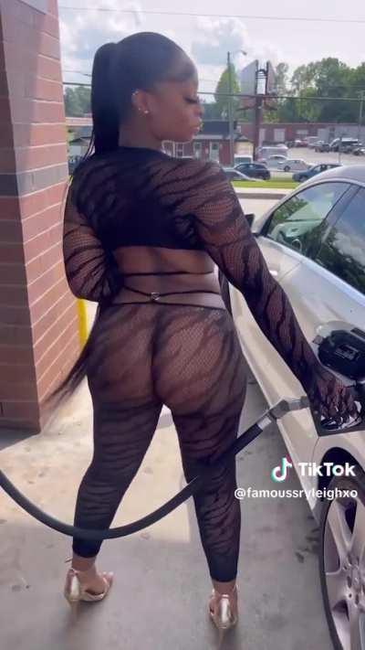 She's not there for the gasoline.