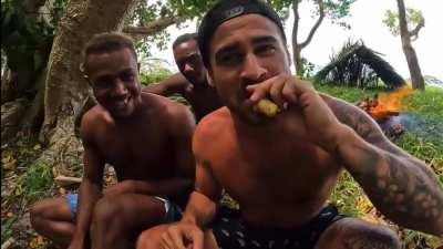 Eating grubs with Vanuatu island locals