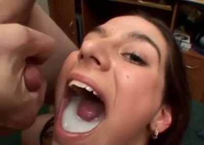 Teen Jackie Ashe swallows loads of warm cum!