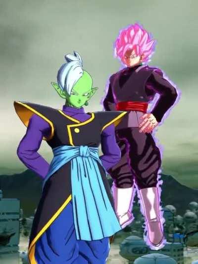 Zamasu & Goku Black (assist) win screen, but with more insults.