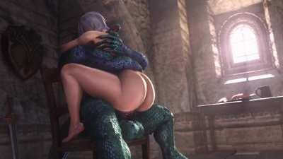 Ivy riding Lizardman (noname55) [Soulcalibur]