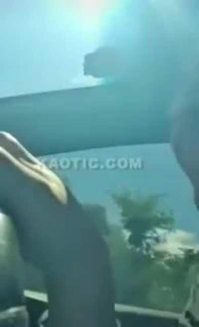 To fire the firework outside the car