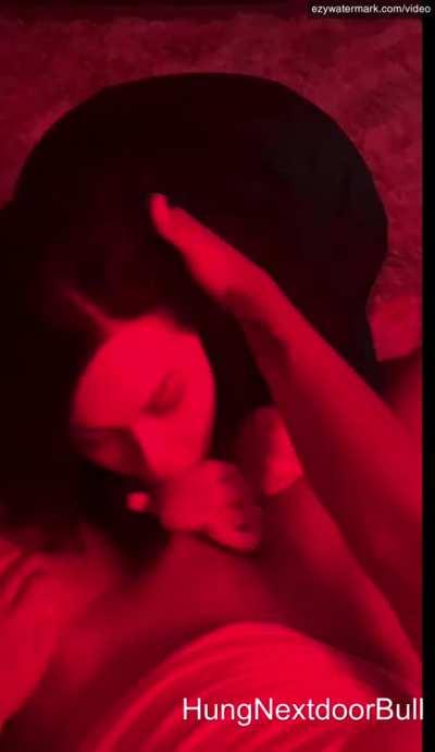 Her first time working another man's cock in front of the fiancé