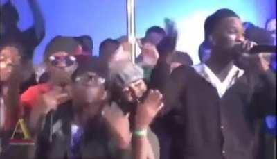 Young Thug performing at Club Crucial with Skooly...Akbar V and Ralo on stage