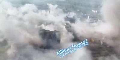 RU POV Bombardment of last AFU stand in Bakhmut, Domino area.