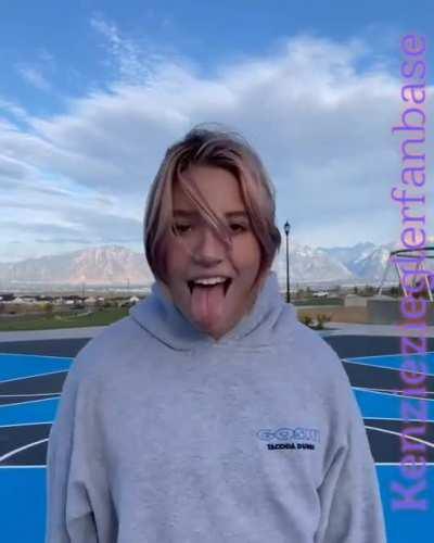 Kenzie licking camera