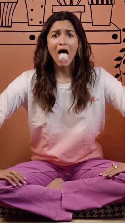 Alia Bhatt just showing how she will play with our cum before taking it in when we unload on her mouth