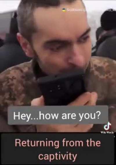 UA POW calls his wife after being traded in an exchange. His family had no idea of his whereabouts.