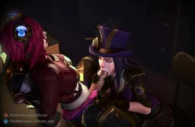 Caitlyn blowing Futa Vi (iidssm) [League of Legends]