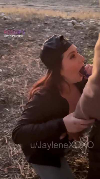 We couldn't wait until we got back to the car so I started sucking my bull's BBC on a hiking trail Part 2