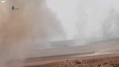 Syrian Rebel gets shot at by 3 Assad Tanks