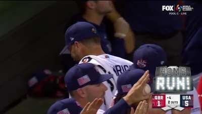 [Highlight] [Highlight] Kyle Schwarber's 3-run homer gives USA a 4-run lead over Great Britain.