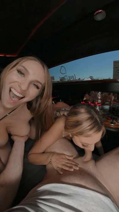 Black Blossom & Angel Youngs having some Limo fun