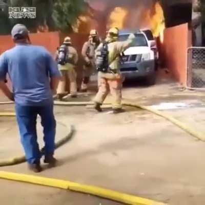 Man saves his dog from fire