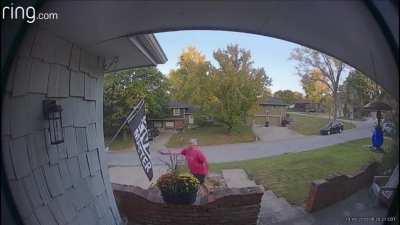 Wife waits for him in the car down the street - Parkville, MO