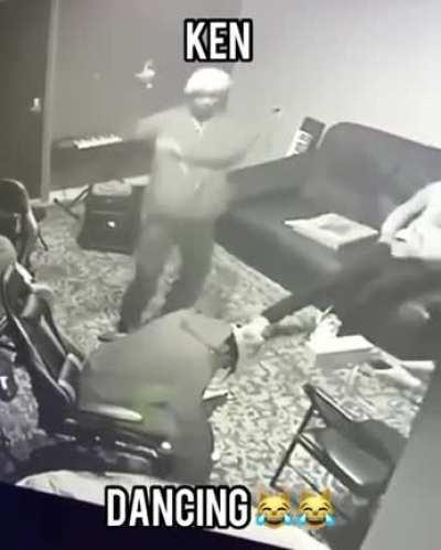 He dances like a goffy!!!