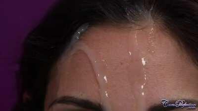 Sexy French Girl Clea Gets Pasted, Some Of It Drips Off Her Face