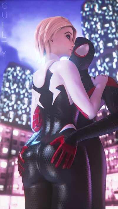 Gwen Stacy Ass Grab (Guilty3D) [Spider-Man: Into the Spider-Verse]
