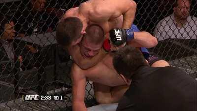 Demian Maia secures the submission victory with a crushing neck crank on Rick Story @ UFC 153