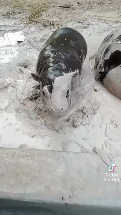 Yaya and baby in the mud