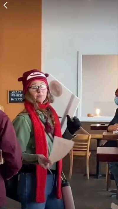 “Don’t Tread On Me” Karen comes to a Boise Idaho business to tell the manager it’s illegal to ask patrons to wear masks