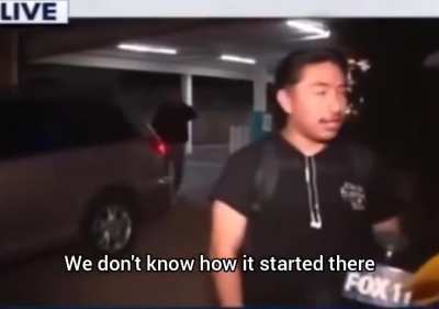 Guy in LA blames the fires on 