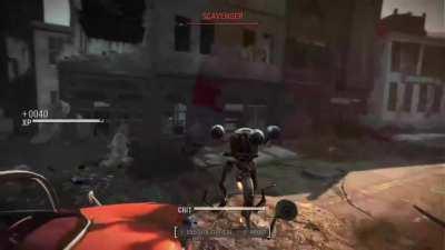 Killed this scavenger so hard that they went flying