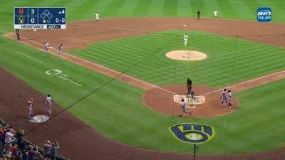 [Highlight] [NYM@MIL]: Pete Alonso breaks the silence with a towering three run homer off Corbin Burnes to put the Mets up 3-0 in the top of the 4th