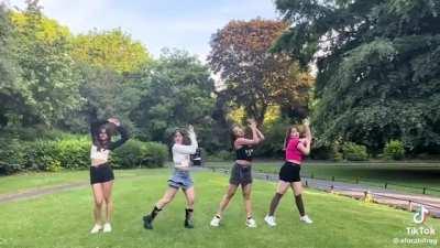 Man shouts at girls making a Tik Tok video in Stephen’s green