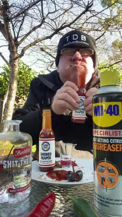 Chad enjoys spicy peppers