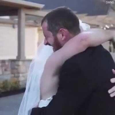 His best friend dressed as a bride