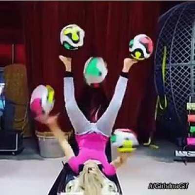 A girl with balls!