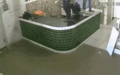 A ferocious creature enters the room