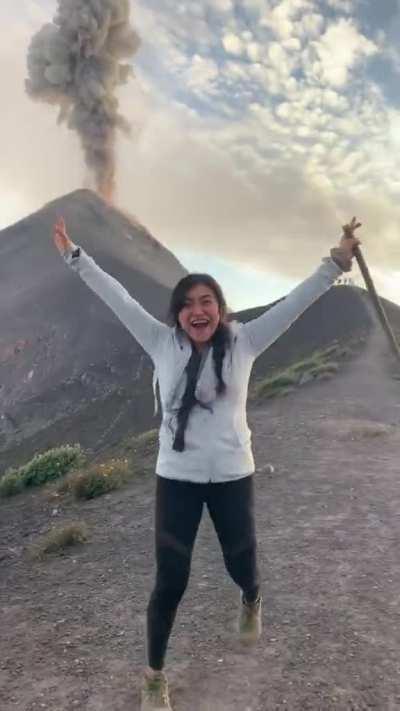 A volcanic eruption in Guatemala