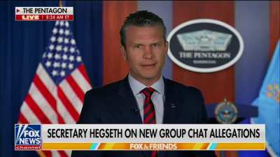 A particularly manic Hegseth on Fox & Friends this morning, says he thinks news of his latest war plans Signal group leaked as a way for someone who has since been fired to damage him
