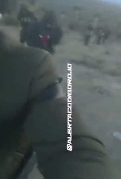 Operativa MZ with 7 captured CJNG sicarios in the Zacatecas desert after raiding their camp