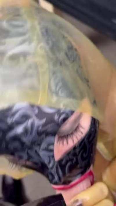 Hooded Latex Blowjob