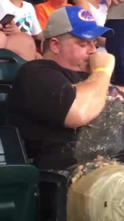 Man vomiting at the World Series
