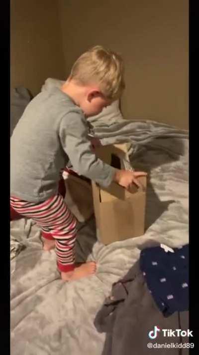 He’s been playing with it all day...