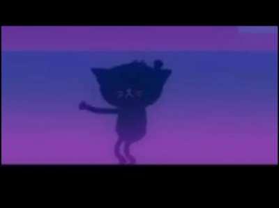 Mae Borowski, la gata de Night In The Woods bailando con Ciudad Mágica de fondo, pedido por u/Rubi2704