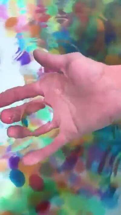 Clear orbeez looks like they've dissapeared under water as both water and orbeez have the same refractive index..