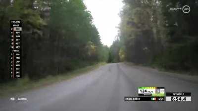 First person view of a WRC Rally car