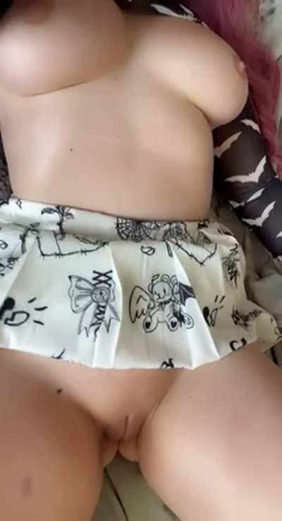 Can I keep my thigh highs on while you eat my pussy?