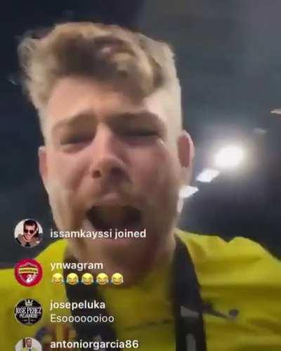 Alberto Moreno (after the game): “VAMOS! You'll never walk alone. You'll never walk alone.”