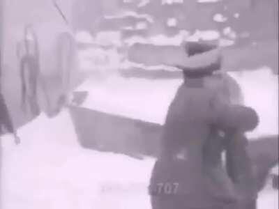 German Officiers in the snow