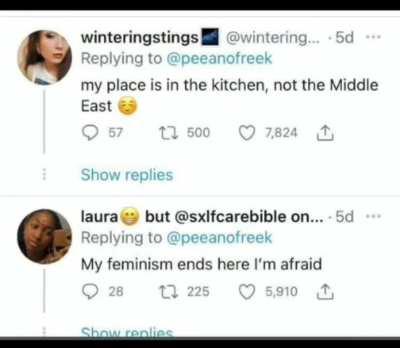 Looks like someone finished there daily feminism quota