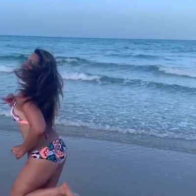 Running in a bikini