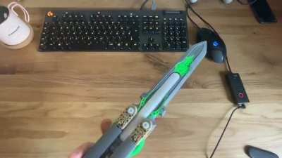 I made a video of octanes 3D printed butterfly knife.