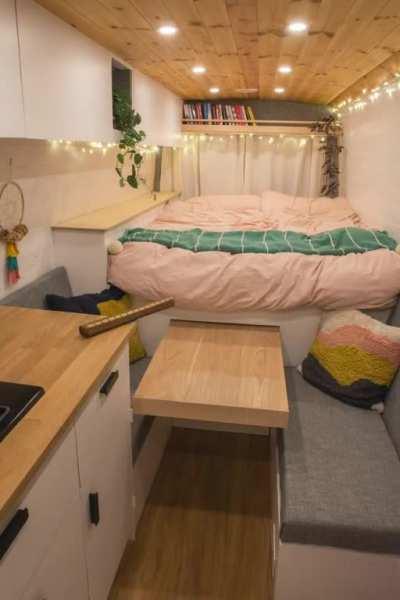 We made a little stop motion video to show our seating area space hacks in our van!